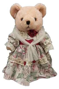 Vestido Anco Victoriano Maceta Vientre Articulado Beige Oso 15" Peluche Juguete - Imagen 1 de 13