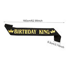 With Gold Foil Birthday Sash King Party Decor Smooth Black Satin Gifts One Size