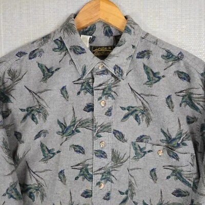 Camisa Gamuza Gruesa EDDIE BAUER Hecha De Colección EE. UU. Pato Caza Talla Grande Para Hombres Franela Foto 1 de 4