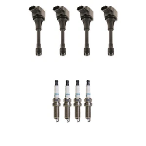 Hitachi 4 Ignition Coil 4 Denso Iridium Spark Plugs Kit For Kicks Versa 1.6 L4 - Picture 1 of 1