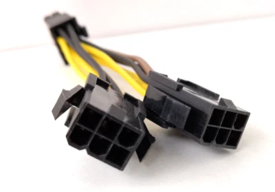 Grafikkarten Strom Kabel Adapter Y Kabel 2x 6 Polig auf 1x 8 Polig - Bild 1 von 4