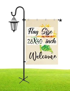 Garden Flag Holder Stand with Shepherd Hook for 28x40 Inch Outdoor Yard Flags - Picture 1 of 6