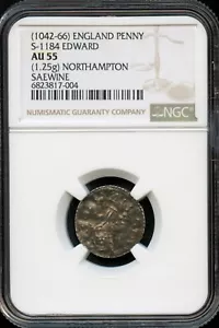 NGC - Kings of All England - S-1184 Edward - English Penny - 1042-1066 - AU55 - Picture 1 of 4