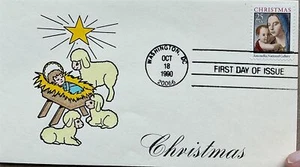 2514 Weihnachten 1990 Lämmer bewachen die Krippe - Bild 1 von 1