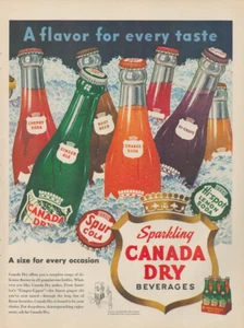 1950 Canada Dry Sparkling Beverages Spur Cola Hi Spot Soda Vintage Print Ad - Picture 1 of 1