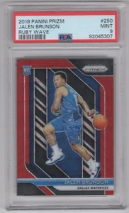 Panini Prizm Jalen Brunson #250 2018 Ruby Wave radiocontrol novato PSA 9 como nuevo - Imagen 1 de 2