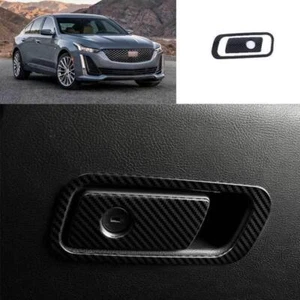 For Cadillac CT5 2020-2024 Carbon Fiber Steel Co-pilot Storage Box Handle Cover - Bild 1 von 11
