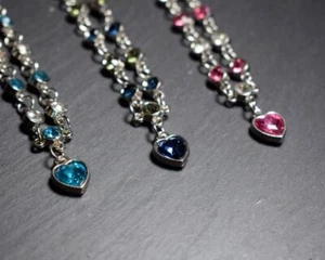 Brazalete dijes de cristal circón enchapado en plata para mujeres niñas joyas - Imagen 1 de 12