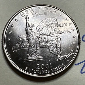 2001-D 25C New York 50 States Quarter 9274N - Picture 1 of 3