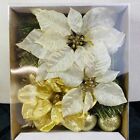 Ashland Christmas Floral Accents Gold Poinsettia Mix (Table Decorating) New