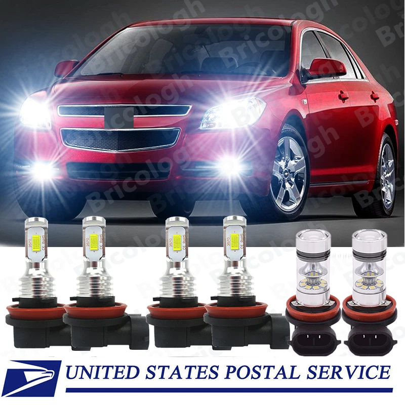 For Chevrolet Malibu 2008-2012 Combo LED Headlight High/Low Kit + Fog Light - Image 1 of 4