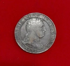 REGNO DI NAPOLI FERDINANDO IV 120 GRANA 1805 STEMMA MEDIO, RARA - Bild 1 von 2