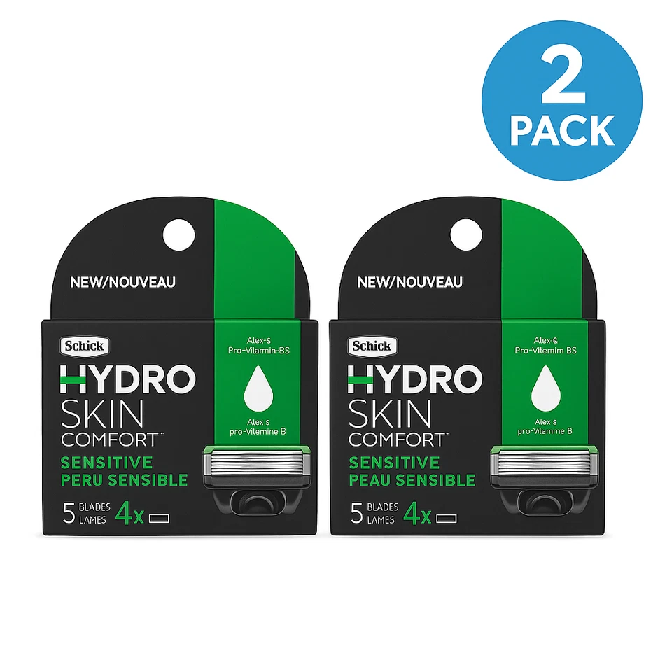 Schick Hydro Skin Comfort 5 Cuchillas Recambios 4ct Paquete de 2 Nuevo Foto 1 de 1