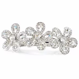 Kleine Blume Vintage BARRETTE Strass Kristall Haarspange Haarnadel Silber 3-7 - Bild 1 von 8