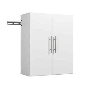 HangUps Engineered Wood 1-Shelf Wall Mounted Garage Cabinet in White (24 in. W x - Picture 1 of 7