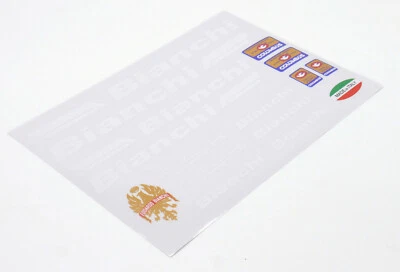 BIANCHI Decals Sticker Aufkleber Dekor 16-teilig Set Rennrad road bike - weiss
