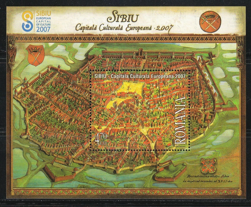 Romania 2007 MNH Mi Block 401 Sc 4967 Sibiu, 2007 European Cultural Capital ** - Image 1 of 1