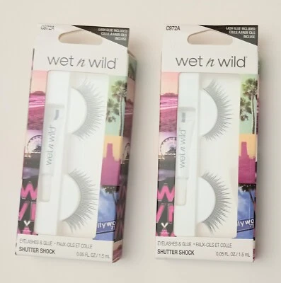 Wet n Wild Shutter Shock Alt Fringe pestañas y pegamento para ojos C972A 2 paquetes Foto 1 de 3