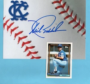 Mike Boddicker 1992 Kansas City Royals autographed handout and Topps Card 106 - Picture 1 of 1