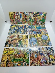 Vintage 1997 Where's Wally Postcard Set of 8 Unmarked Unposted 7"X4" 1990's Rare - Picture 1 of 10