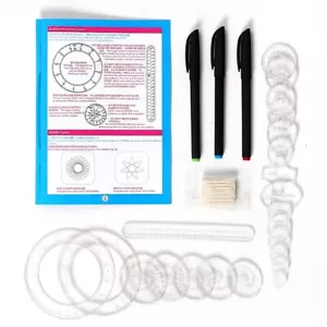 AKIS HOME 26Stk Spirograph Zeichnen Schablone Spirale Musterung Lineal Bildung - Bild 1 von 4