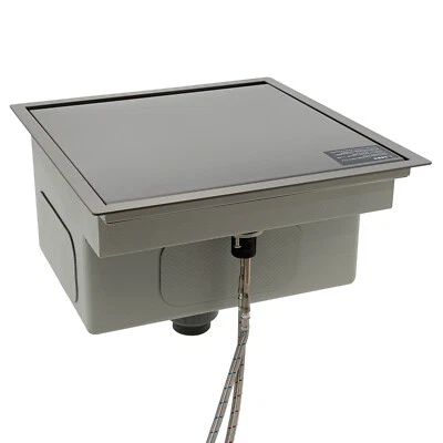 Барная раковина скрытая/вставной кран и кран одна чаша прямоугольная для кухни серебристая - Изображение 1 из 4