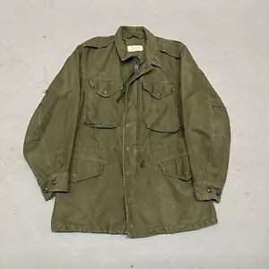 VINTAGE Military Field Jacket M-1951 Regular Small OG-107 Green 50s 60s - Picture 1 of 19