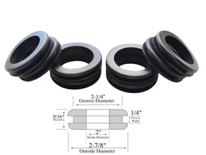 8-Pack of Rubber Grommet Wiring Bushings, 2" ID, 1/4" Groove, Fits 2-1/4" Hole - Picture 1 of 4