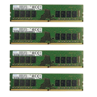 Samsung 64GB (4X16GB) DDR4 2400MHz PC4-19200 UDIMM Memory Ram M378A2K43CB1-CTD - Image 1 of 4