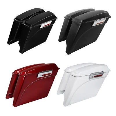 5" Stretched Extended Hard Saddlebags w/ Lids For Harley Touring Road King 93-13 - Image 1 of 4