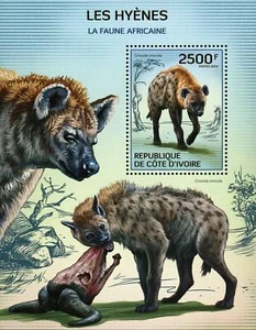 Hyenas Stamp Wild Animal Crocuta Crocuta African Fauna S/S MNH #1593 / Bl.205 - Picture 1 of 2