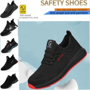 HOT Safety Sneakers Ankle Work Boots Steel Toe Cap Shoes Sports Mens Womens - Picture 1 of 29