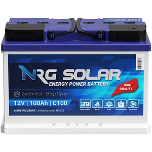 NRG SOLAR 100Ah 12V Wohnmobil Versorgung Boot Schiff Caravan Solar Batterie - Bild 1 von 3