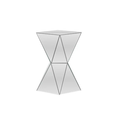 Baxton Studio Rebecca Contemporary Multi-Faceted Mirrored Side Table - Image 1 of 4