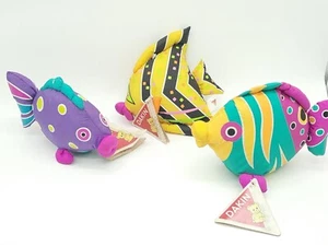 Vintage 1992 Dakin Fish Plush Lot Of 3. 90s Colors. - Picture 1 of 7