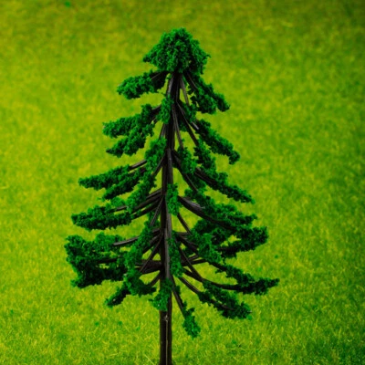 5PC HO/OO Scale Pine Trees Model Miniatures Landscape Green Plant Sand Table - Image 1 of 3