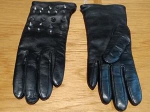 Labonia Italy Guanti Donna Piramide Borchie Pelle Cashmere, Nero, Taglia N/A - Foto 1 di 13