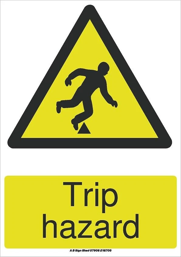 TRIP HAZARD, warning sign, in 3 different sizes.
