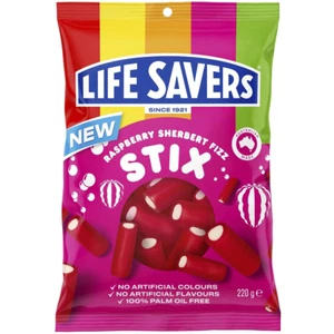 Lifesavers Raspberry Sherbert Fizz Stix Gummy Candy Lollies Bag 220g - Picture 1 of 2