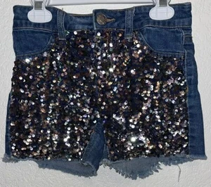 Justice MIDI SHORTS Sequins Raw Hem Kid Girls Sz 8, 10 Free Shipping - Picture 1 of 10