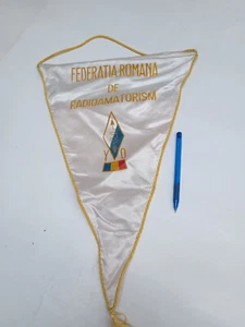 BANDIERA GAGLIARDETTO VINTAGE ASSOCIAZIONE RADIOAMATORE OPERATORE FEDERATIA ROMANA - Foto 1 di 2