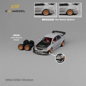 CM MODEL 1:64 Lancer EvoIX Widebody Carbon Gray/Gray Diecast Model Car - Picture 1 of 12