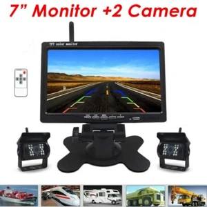 Wireless Backup Rear View Camera System 7" Monitor Night Vision For RV Truck Bus - Picture 1 of 20