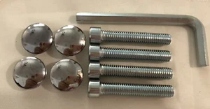 4 Pack Bolts With Cap & Wrench - Silver -2.00 inchs X 0.29 in - Picture 1 of 6