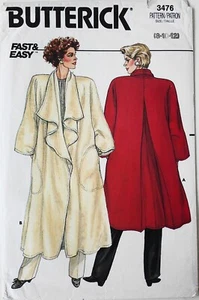 Butterick 3476 Misses Fast & Easy Coats Sewing Pattern Sz 8-10-12 - Picture 1 of 1