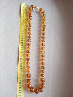 Top COLLANA AMBRA NATURALE africana ARGENTO 925 cm 82 nuova - Immagine 1 di 4