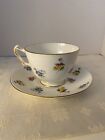 Crown Staffordshire Fine Bone China Multi Flower Tea Cup And Saucer
