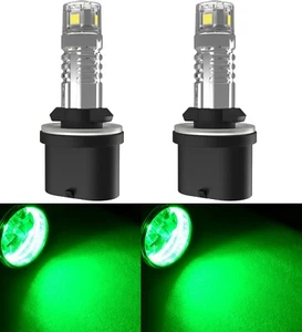 LED 20W 885 H27 Green Two Bulbs Fog Light Replacement Upgrade Lamp Stock Show EO - Picture 1 of 12