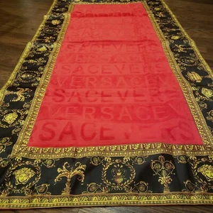 Versace baroque red designer large beach towel - Picture 1 of 3