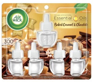 Air Wick Plug in Scented Oil 5 Refills, Baked Caramel & Chocolate, Air Freshener - Picture 1 of 2